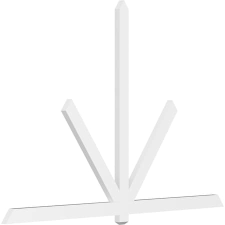 Ekena Millwork Kennewick Architectural Grade PVC Gable Bracket, 96"W x 64"H x 2"D x 4"F, 16/12 Pitch GBP096X64X0204KEN00